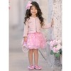 Pink Sparkle Tweed Jacket & Butterfly Tutu Skirt Set Mia Belle Girls, Pink, 10-12 - 2 of 4