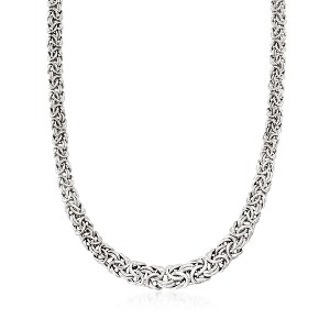 Ross-Simons Italian Sterling Silver Graduated Byzantine Necklace - 1 of 4