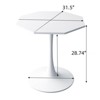 FONTOI 31.50" Octagonal End Table with Metal Pedestal, Side Table for Living Room Bedroom Small Space, White, 31.5"*28.74"*31.5" - 3 of 4