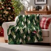 Lomsoe Christmas Flannel Throw Blanket, Green Christmas Trees Cozy Fleece Blankets for Couch Sofa Bed, Ideal Gifts for Kids Adults Wife Self - 2 of 4