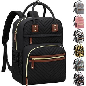 Itopfox Large Capacity Waterproof Diaper Backpack with Insulated Pockets for Baby Essentials, Maternity Travel Bag in Black - 1 of 4