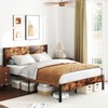 Safstar Queen Bed Frame with Tall Industrial Headboard Heavy-Duty Metal Slats Support - 3 of 4