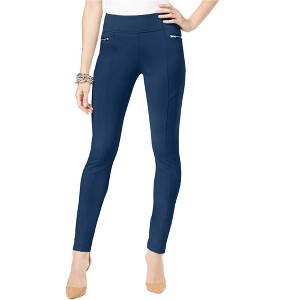 I.N.C International Concepts Womens Skinny Moto Casual Leggings, Blue, 18 Regular - 1 of 1