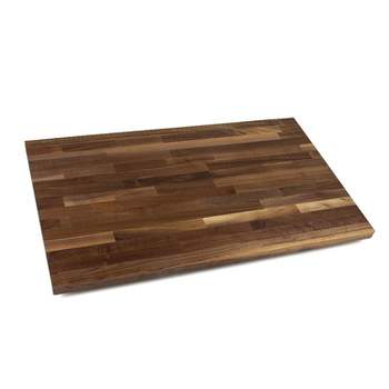 John Boos High Quality Solid Walnut Wood Kitchen Countertop Cutting Board Tabletop Butcher Block Charcuterie Serving Tray, 24 x 25 x 1.5 Inches