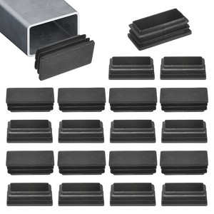 Unique Bargains Chair Leg Bar Stool Plastic Rectangle Hole Tubing End Plug Caps Black - 1 of 4