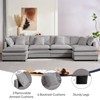 Mjkone 132'' Oversized Modular Sectional Sofa, U-Shaped Couch with 2 Ottomans, 6-Seat Chenille Fabric Upholstered Deep Seat Sofa - 3 of 4