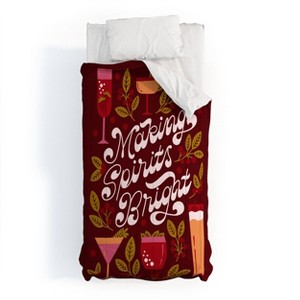 Deny Designs Twin/ Twin Extra Long Jessica Molina Making Spirits Bright Holiday Comforter and Pillow Sham Orange - 1 of 4
