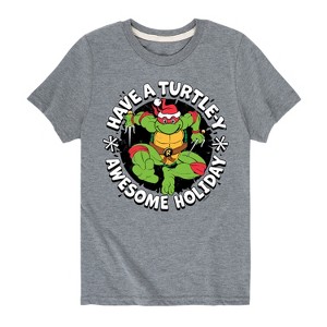 Boys' - Teenage Mutant Ninja Turtles - Have A Turtley Awesome Holiday Short Sleeve Graphic T-Shirt - 1 of 4