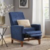 Modern Push-Back Recliner Chair, Upholstered Sofa Chair, Armchair with Rubberwood Legs, Wingback Accent Stools -Christopher Knight Home - 2 of 4