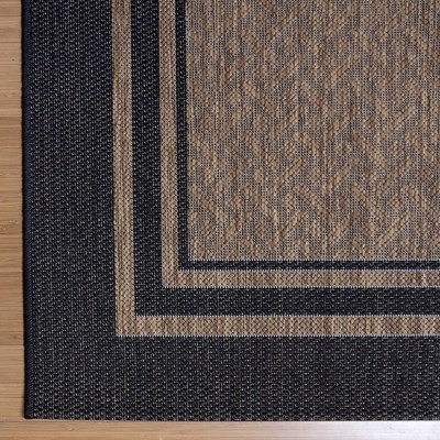 Havana Black Rectangular Synthetic Flatweave Indoor/Outdoor Rug