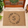Personalization Mall Welcome Wreath Personalized 18x27 Synthetic Coir Doormat - 3 of 4