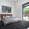 BAOURE Modern LED Chandelier 2 Ring 23.6in Grey Pendant Lighting  for Kitchen Island Dimmable LED Pendant Ceiling Light with Remote for Dining Room - 3 of 4
