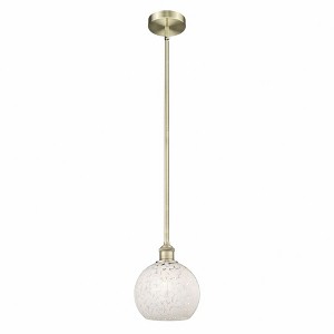 White Mouchette - 1 Light Stem Hung Mini Pendant In Modern Style-10 Inches Tall and 8 Inches Wide - 1 of 1