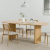 Wooakway 30"H Fashion Oval Wood Dining Table Kitchen Table Conference Table Gathering Table with Double Pedestal Black/Walnut/Natural Wood - 3 of 4