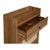 SKRAN Rattan Shoe Storage Cabinet with 2 Flip Drawers & 1 Storage Drawer, Modern Slim Wooden Shoe Rack Cabinet with Doors for Hallway - 4 of 4