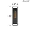 Possini Euro Design Jericho Modern Wall Light Sconce Textured Black Hardwire 7" Fixture Clear Glass for Bedroom Bathroom Vanity Reading Living Room - 4 of 4