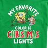 Men's - SpongeBob SquarePants - My Favorite Color Is Christmas Lights Spongebob and Gary Short Sleeve Graphic T-Shirt - 2 of 4