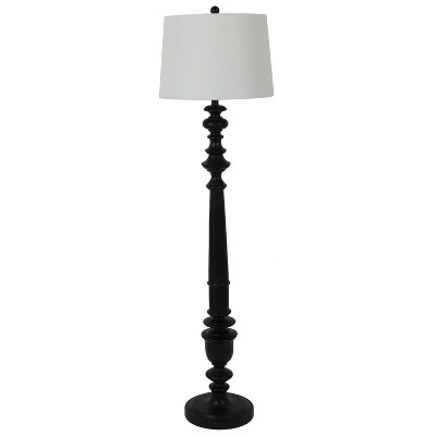 59.5" Benjamin Traditional Floor Lamp Satin Black - Decor Therapy