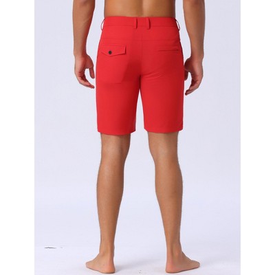 INSPIRE CHIC Men's Summer Casual Lightweight Flat Front Slim Fit Board Shorts Red 38 — фото 3
