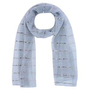 CTM Women's Sheer Sparkling Metallic Stripe Lightweight Scarf - 1 of 4