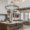 BAOURE Extra Large Black Wagon Wheel Chandelier, Farmhouse Pendant Light Fixture, Round Rustic Large Chandeliers - 3 of 4