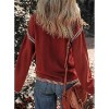 BLUEMING Womens Sweaters Fashion Crewneck Loose Long Sleeve Casual Contrast Cable Knit Pullover Sweater Tops - 2 of 4