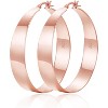 10mm Wide 925 Sterling Silver Hoops Earrings,14K Real Gold Plated Hoop Hypoallergenic Lightweight - 4 of 4