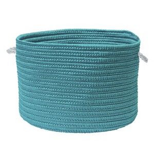 Colonial Mills Colorful Braided Toy Basket, 16"x16"x10", Aquamarine - 1 of 1