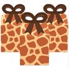 Big Dot of Happiness Giraffe Print - Square Favor Gift Boxes - Safari Party Bow Boxes - Set of 12 - 2 of 4