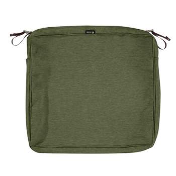 21" x 19" x 3" Montlake Water-Resistant Patio Seat Cushion Slip Cover Heather Fern Green - Classic Accessories