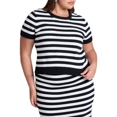 ELOQUII Elements Women's Plus Size Fitted Sweater Top