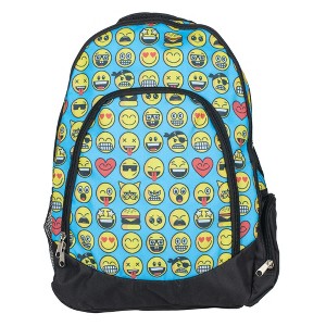 Reinforced and Water Resistant Padded Laptop School Backpack (Emoji) - 1 of 3