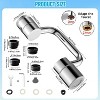 Attop 2-Piece Flexible Faucet Set: 1440° U-Shape & 1080° Rotating Aerator with 2 Spray Modes, Universal Extender for Kitchen, Bathroom, Toddler Use - 3 of 4