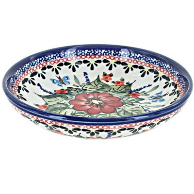 Blue Rose Polish Pottery Garden Butterfly Large Leaf Bowl : Target