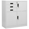 vidaXL Steel Office Cabinet with Adjustable Shelf and Locker, Industrial Style Sturdy Storage Unit with 3 Drawers in Gray, 35.4"x15.7"x40.2" - 2 of 4