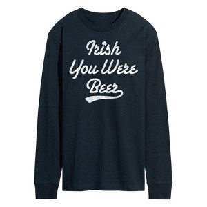 Men's - Instant Message - Irish You Were Beer Long Sleeve Graphic T-Shirt - 1 of 4