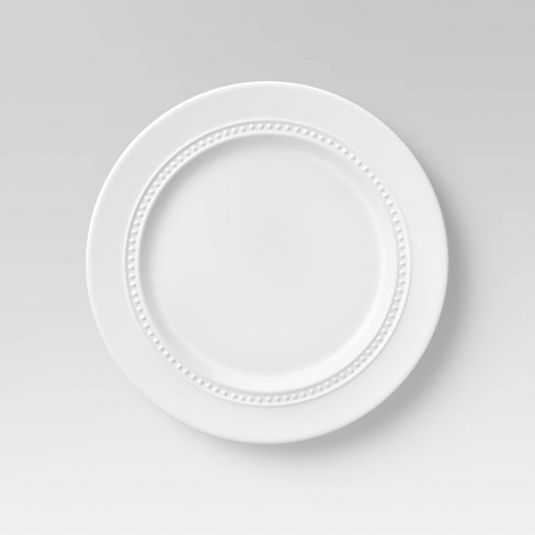 8.3" Porcelain Beaded Salad Plate White - Threshold™ - image 1 of 2