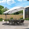 PURPLE LEAF 10x10 Ft Cantilever Umbrella Square Solar Powered LED Outdoor Patio Umbrella with 360°Rotation Adjustable With Base - 2 of 4