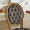 CLIHOME Set of 2 French Style Solid Wood Frame Antique Painting Accent Chairs, Modern Velvet Dining Chairs - 4 of 4