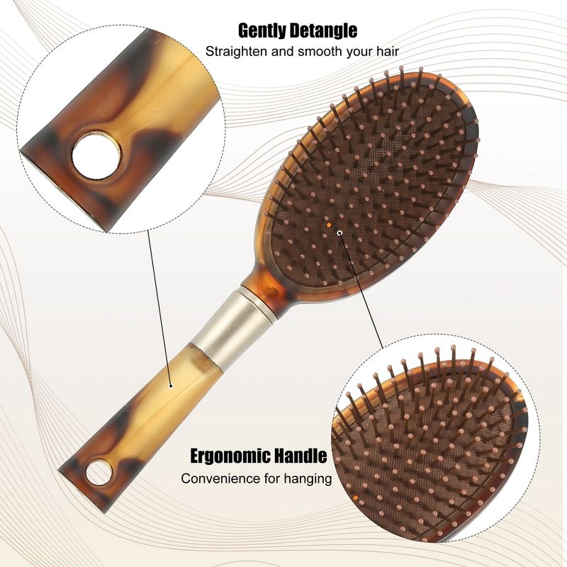 Unique Bargains Ultra-Smooth Textured Dry Wet Hair Brush Brown 1Pc, 3 of 8