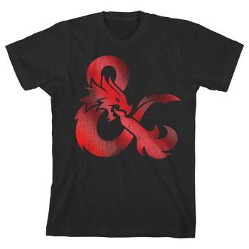 Dungeons & Dragons Metallic Print Youth Boys Black Shirt