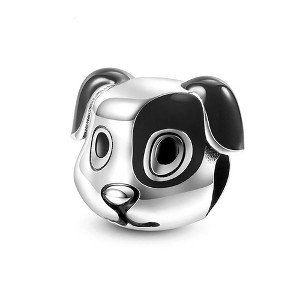 Staffordshire Pit Dog Puppy Charm European Bead Sterling Silver Ginger Lyne Collection - 1 of 4