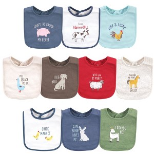 Hudson Baby Infant Boy Cotton Bibs, Bacon My Heart, One Size - 1 of 4