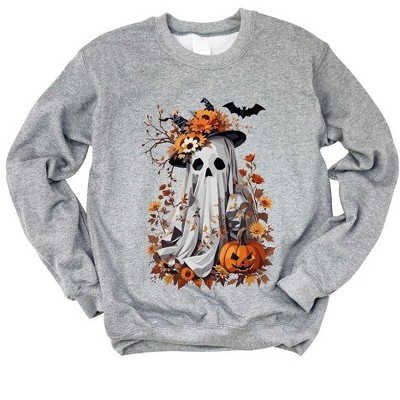 Simply Sage Market Women's Graphic Sweatshirt Floral Halloween Ghost
