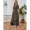 Coolmee Maternity Puff short Sleeve Maxi Dress V Neck Pregnancy Dresses for Baby Shower Photoshoot - 2 of 4