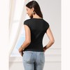INSPIRE CHIC Women's Cap Sleeve Dressy Casual Crew Neck Eyelet Slim Fit Knit Tops - 3 of 4