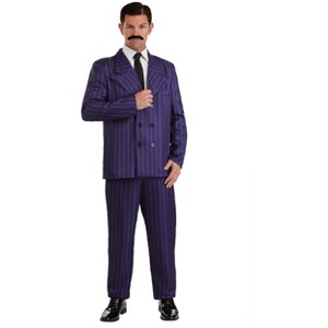 HalloweenCostumes.com Plus Size Mens Gomez Addams Costume with Jacket,  Tie, and Mustache | The Addams Family | 1960s Halloween Outfit - 1 of 4