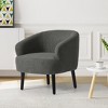WestinTrends Alexandria 29" Wide Mid Century Modern Faux Shearling Barrel Accent Arm Chair - 2 of 4