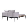 YOOCOZZ Wood Patio Modern Daybed with 2 in 1 Padded Chaise Lounges and Wood Topped Side Spaces for Drinks - 3 of 4