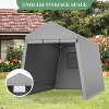 Carport Portable Storage Shed Outdoor Tarp Sheds with Roll-Up Door, Bike Shed Storage Tent for Motorcycle, ATV, Garden Tools - 4 of 4